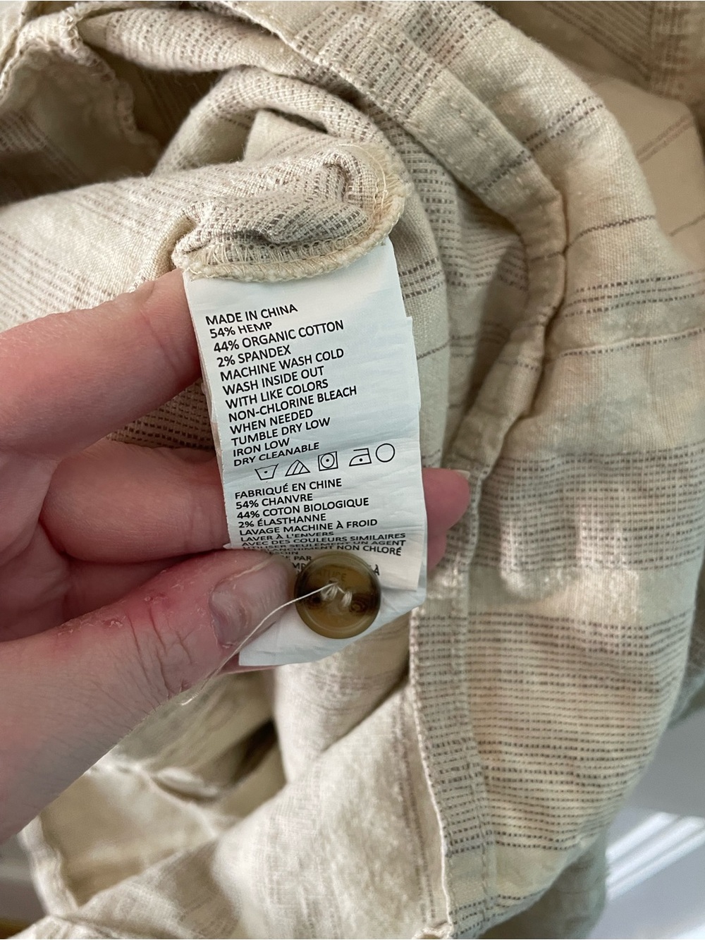 Prana Grace Trail Dress Stone Stripe Sleeveless Button Down Medium - Picture 11 of 11
